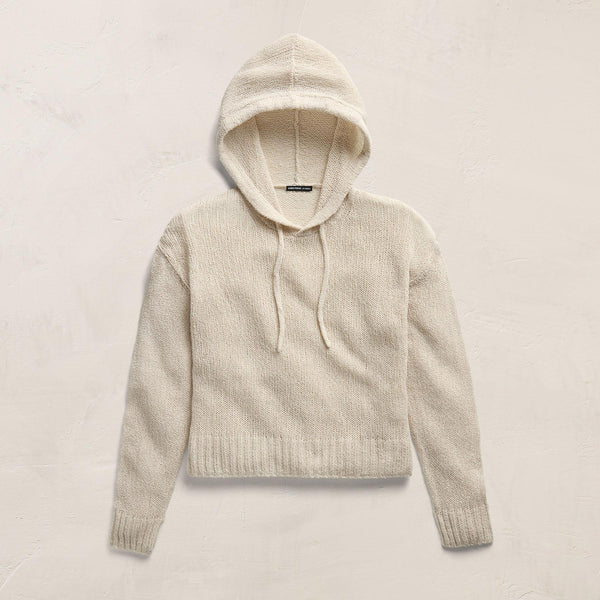 East Cape Silk Linen Hooded Sweater in Ivory | James Perse Los Angeles
