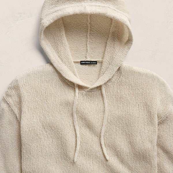 East Cape Silk Linen Hooded Sweater in Ivory | James Perse Los Angeles