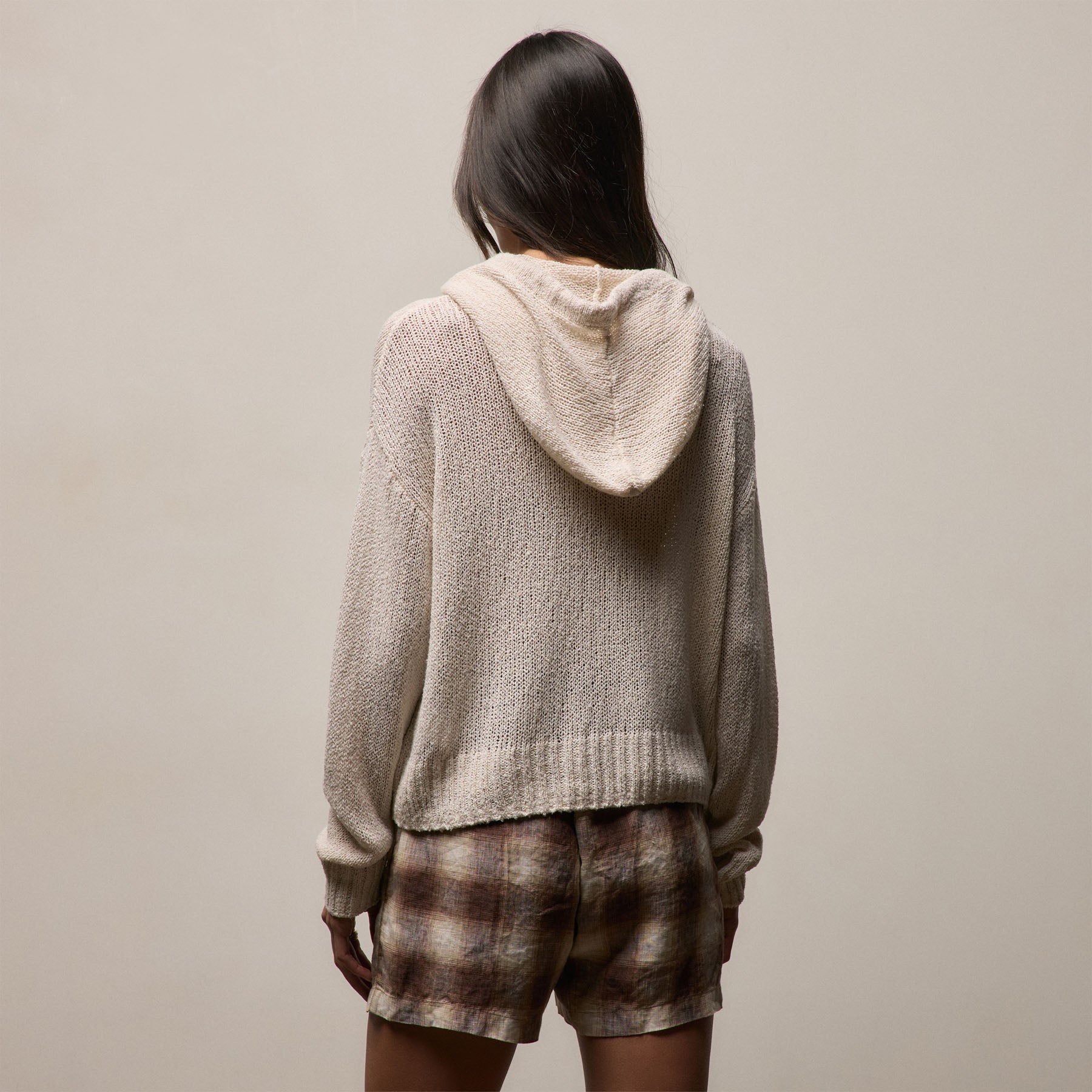 East Cape Silk Linen Hooded Sweater in Ivory | James Perse Los Angeles