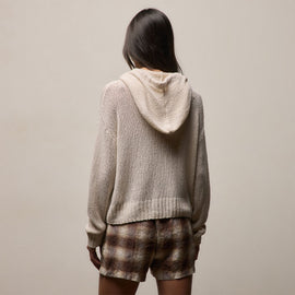 East Cape Silk Linen Hooded Sweater in Ivory | James Perse Los Angeles