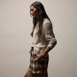 East Cape Silk Linen Hooded Sweater in Ivory | James Perse Los Angeles