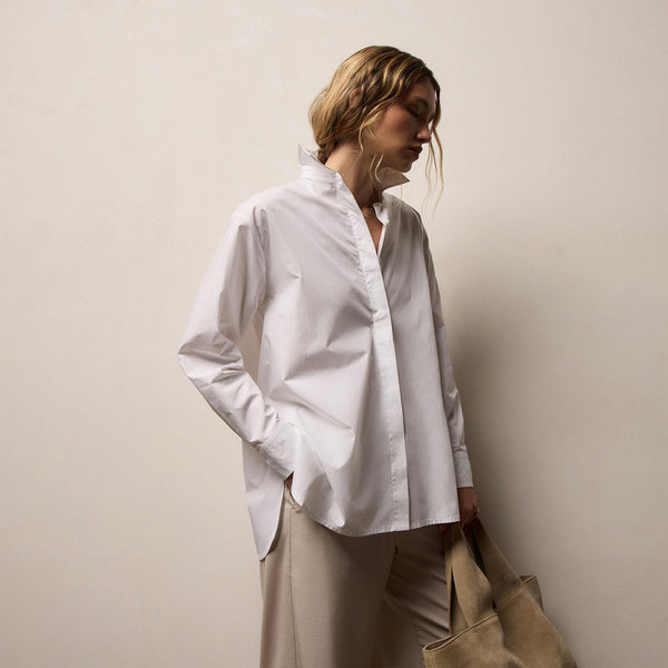 Supima Poplin Shirting in White | James Perse Los Angeles