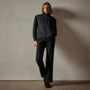 Mixed Media Zip Front Jacket in Black | James Perse Los Angeles