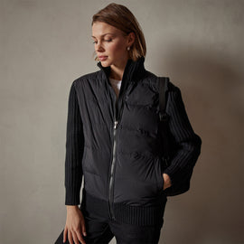 Mixed Media Zip Front Jacket in Black | James Perse Los Angeles