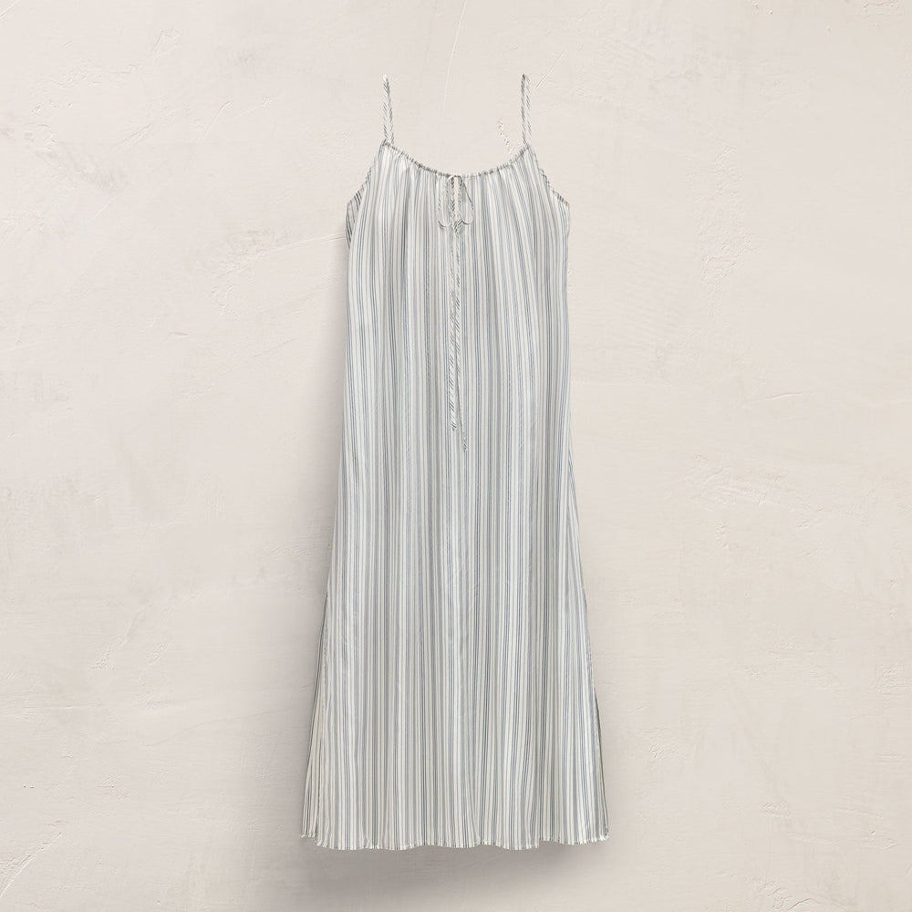 Silk Stripe Strappy Tie Dress in Pacific Stripe | James Perse Los Angeles