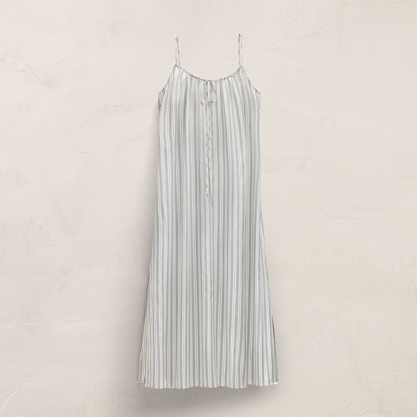 Silk Stripe Strappy Tie Dress in Pacific Stripe | James Perse Los Angeles