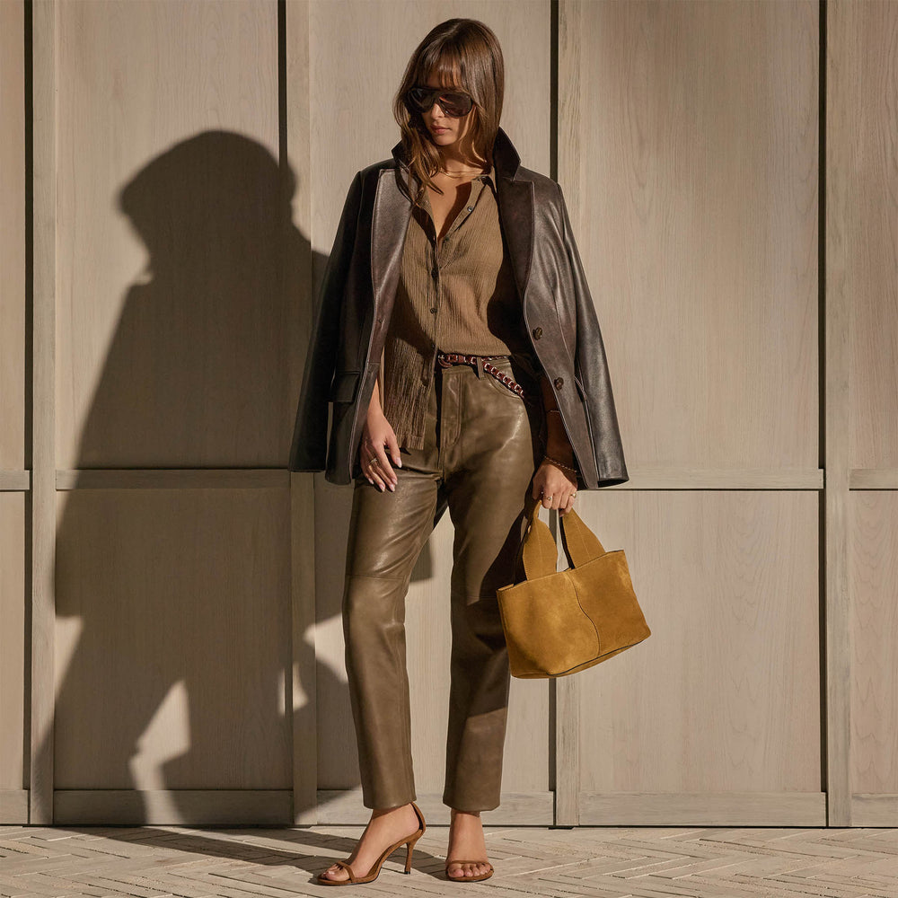 Leather Pant - Kelp | James Perse Los Angeles