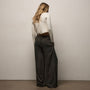 Satin Drawstring Wide Leg Pant in Hemlock Pigment | James Perse Los Angeles