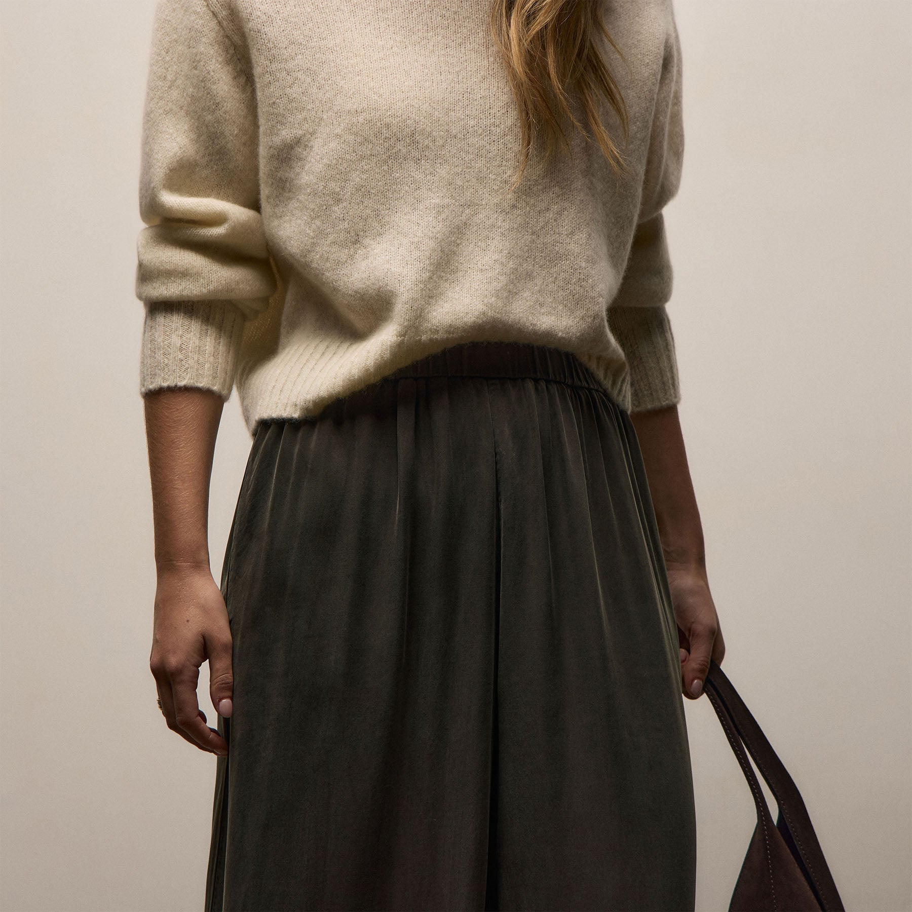 Satin Drawstring Wide Leg Pant | James Perse Los Angeles