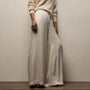 Satin Drawstring Wide Leg Pant in Ivory Pigment | James Perse Los Angeles