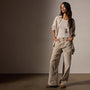 Satin Oversized Shirt in Putty Pigment | James Perse Los Angeles