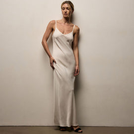 James Perse Satin Cami Slip Dress - Ivory Pigment James Perse Satin Cami Slip Dress - Ivory Pigment