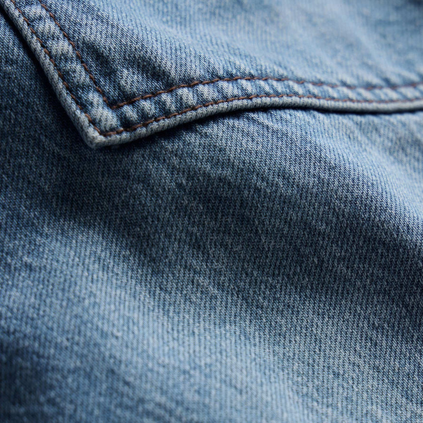 Wide Leg Ultility Jean in Mid Blue Wash | James Perse Los Angeles