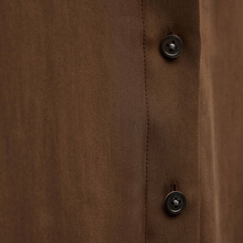 Short Sleeve Silk Shirt in Cocoa | James Perse Los Angeles