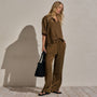 Silk Short Sleeve Shirt in Cocoa | James Perse Los Angeles