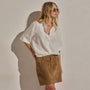 Silk Short Sleeve Shirt in Ivory | James Perse Los Angeles