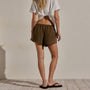 Silk Drawstring Shortie in Cocoa | James Perse Los Angeles