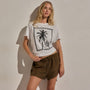 Silk Drawstring Shortie in Cocoa | James Perse Los Angeles