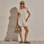 Silk Drawstring Shortie in Ivory | James Perse Los Angeles