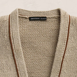 Baja Tie Front Cardigan in Natural/Tobacco | James Perse Los Angeles