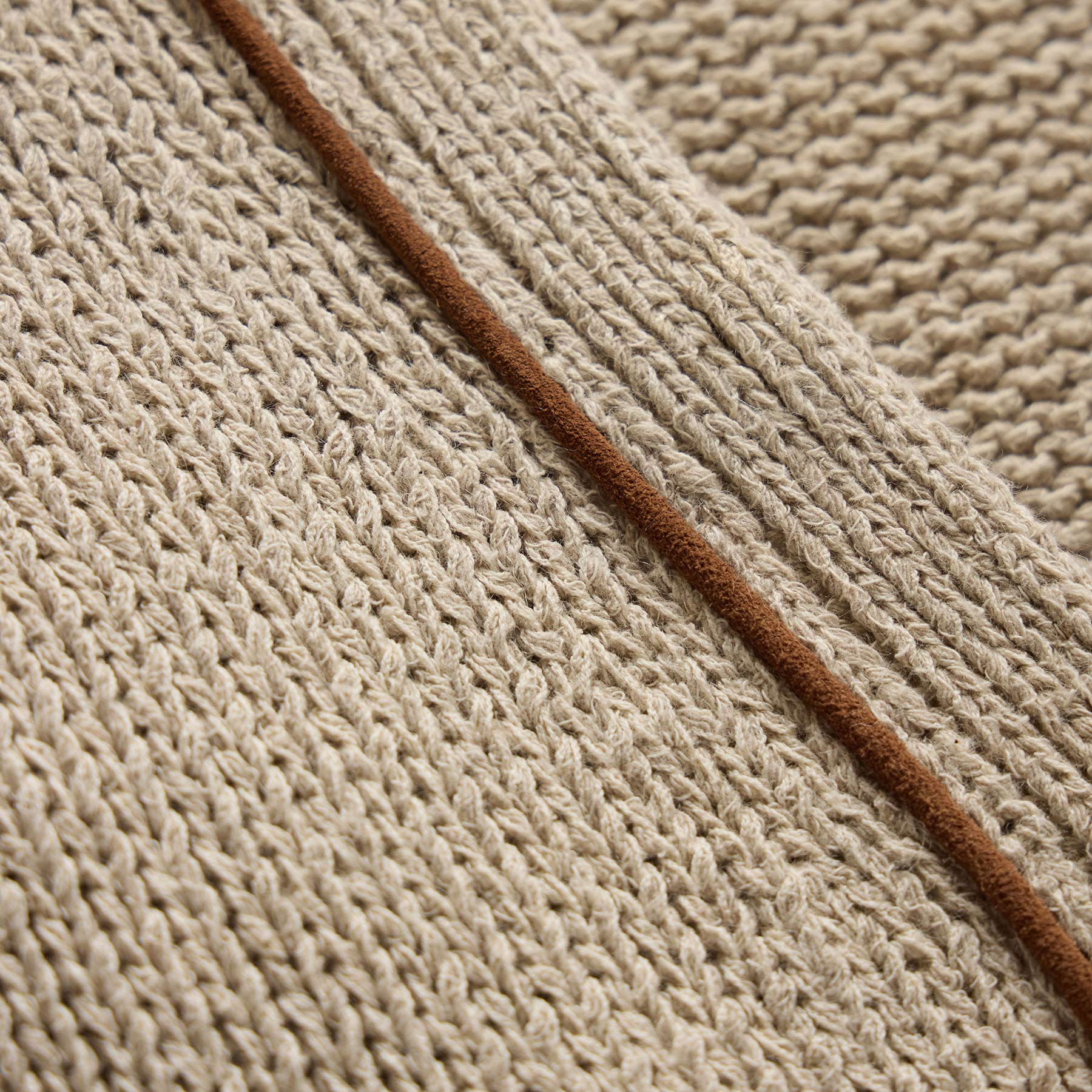 Baja Tie Front Cardigan in Natural/Tobacco | James Perse Los Angeles