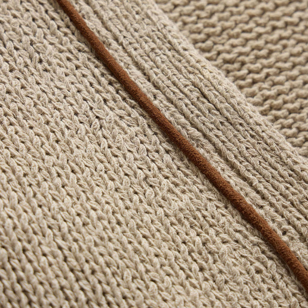 Baja Tie Front Cardigan in Natural/Tobacco | James Perse Los Angeles