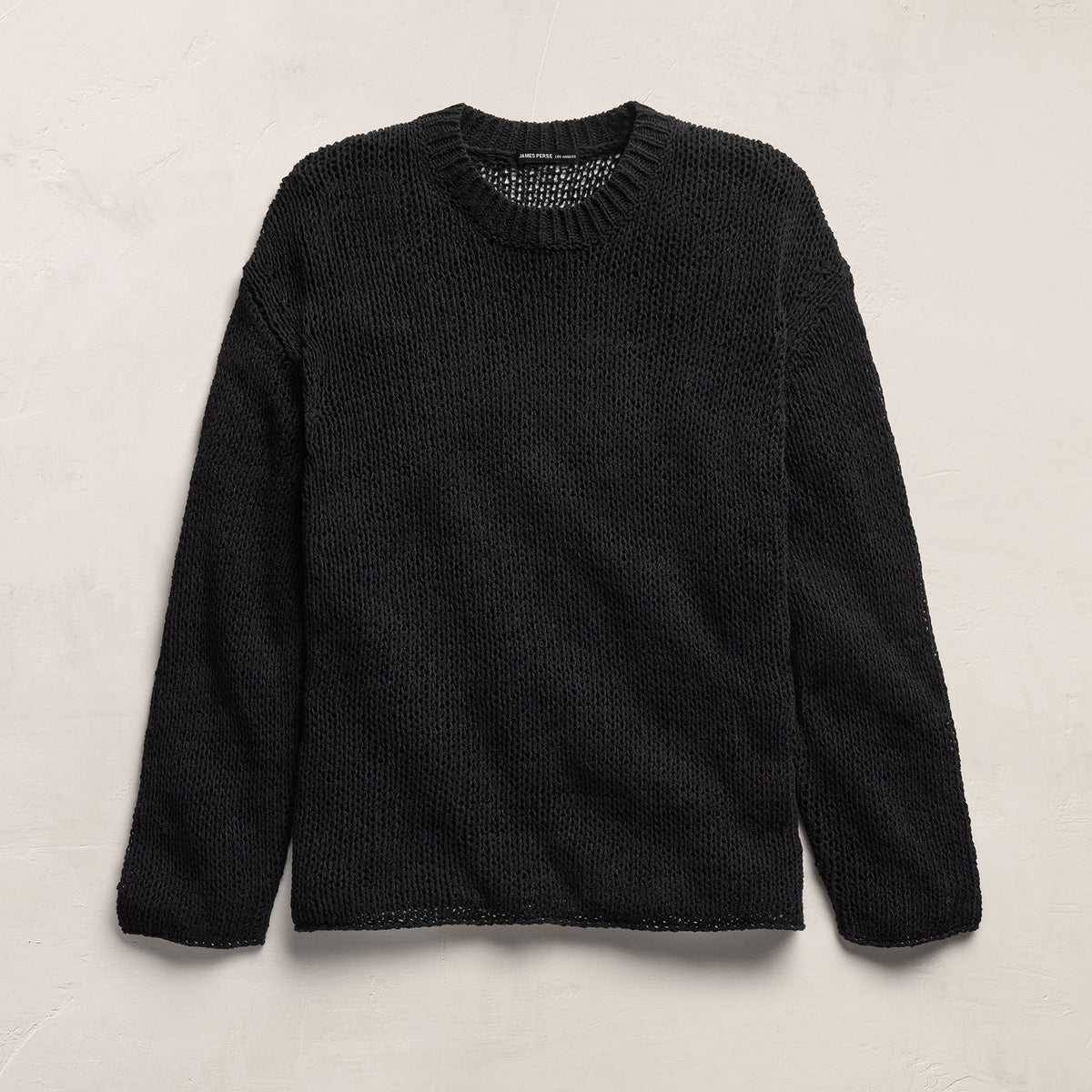 Oversized Cotton Linen Beach Sweater in Black | James Perse Los Angeles