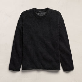 Oversized Cotton Linen Beach Sweater in Black | James Perse Los Angeles