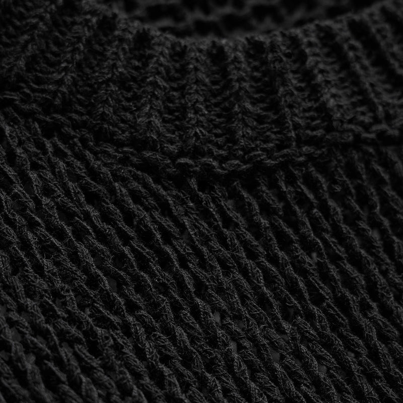 Oversized Cotton Linen Beach Sweater in Black | James Perse Los Angeles