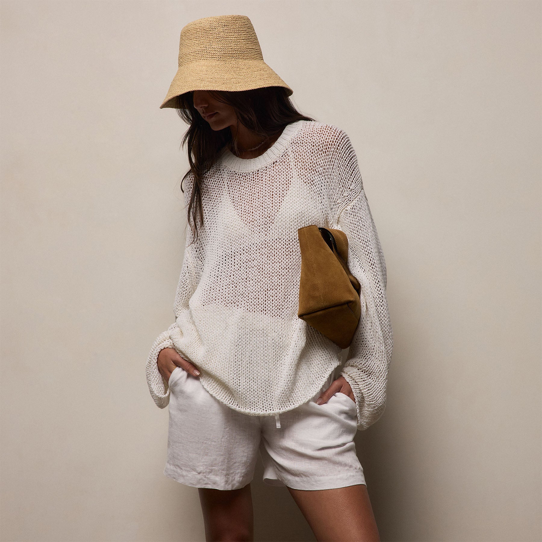 Oversized Cotton Linen Beach Sweater from James Perse - $350