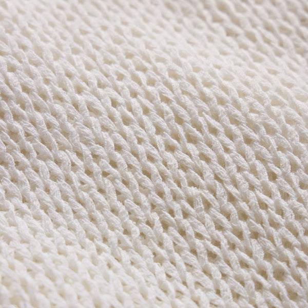 Cotton Linen Open Knit Crew in Off White | James Perse Los Angeles