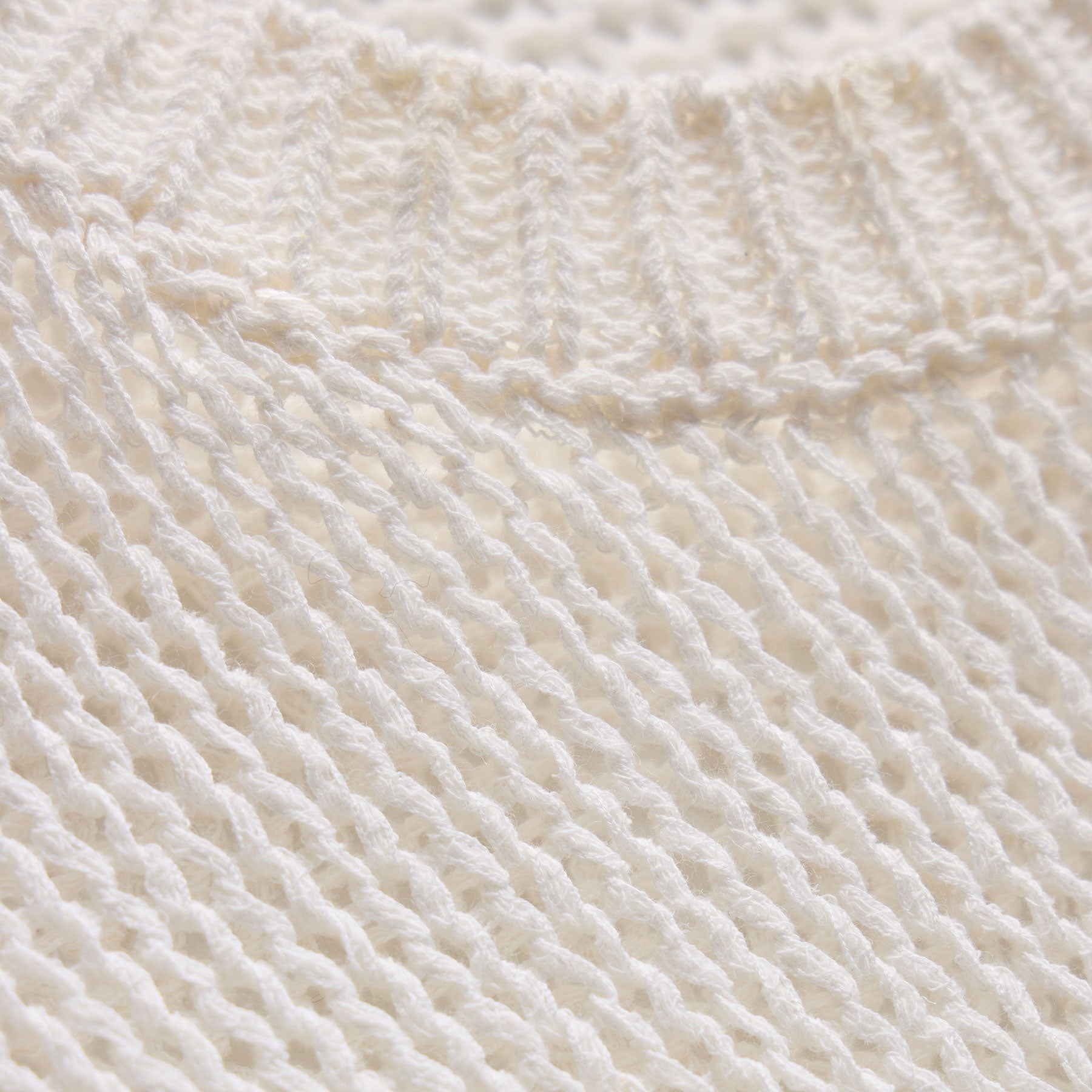 Cotton Linen Open Knit Crew in Off White | James Perse Los Angeles