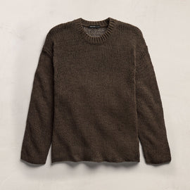 Oversized Cotton Linen Beach Sweater in Storm | James Perse Los Angeles
