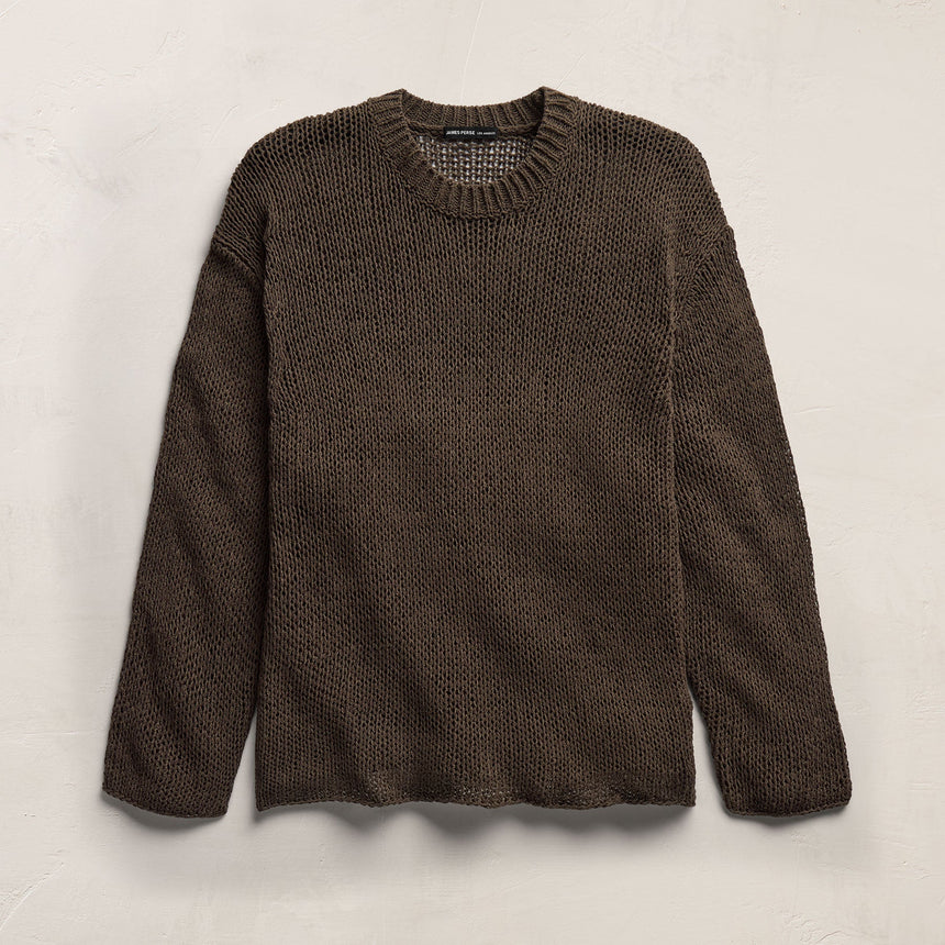 Oversized Cotton Linen Beach Sweater in Storm | James Perse Los Angeles