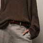 Cotton Linen Open Knit Crew in Storm | James Perse Los Angeles