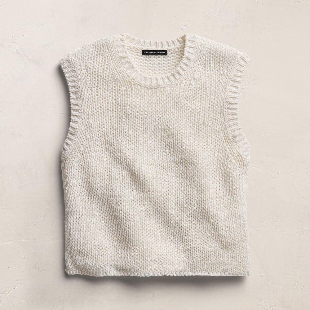 Cotton Linen Sweater Tank In Off White | James Perse Los Angeles