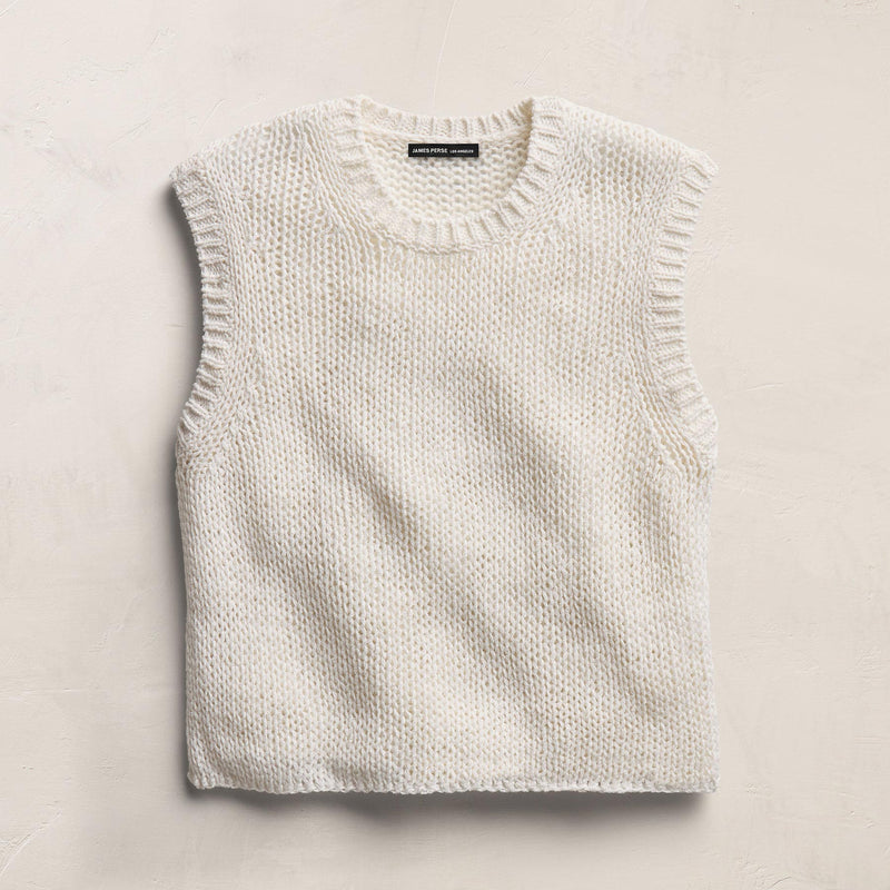 Cotton Linen Sweater Tank In Off White | James Perse Los Angeles