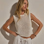 Cotton Linen Sweater Tank in Off White | James Perse Los Angeles