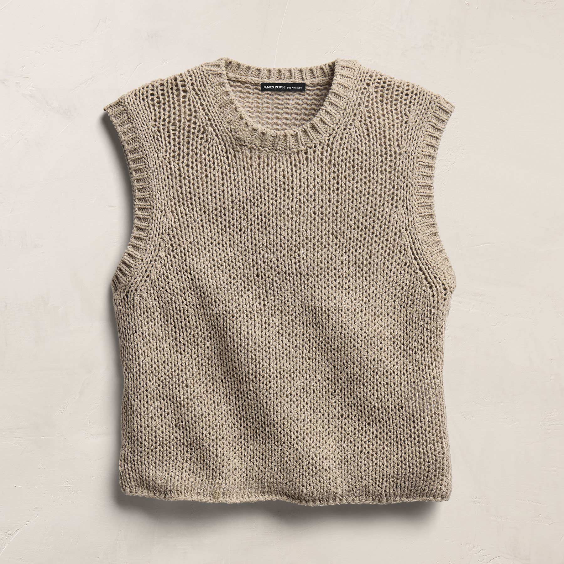 Cotton Linen Sweater Tank - Overcast