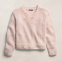 Cotton Linen V Neck Boxy Sweater In Light Rose Quartz | James Perse Los Angeles
