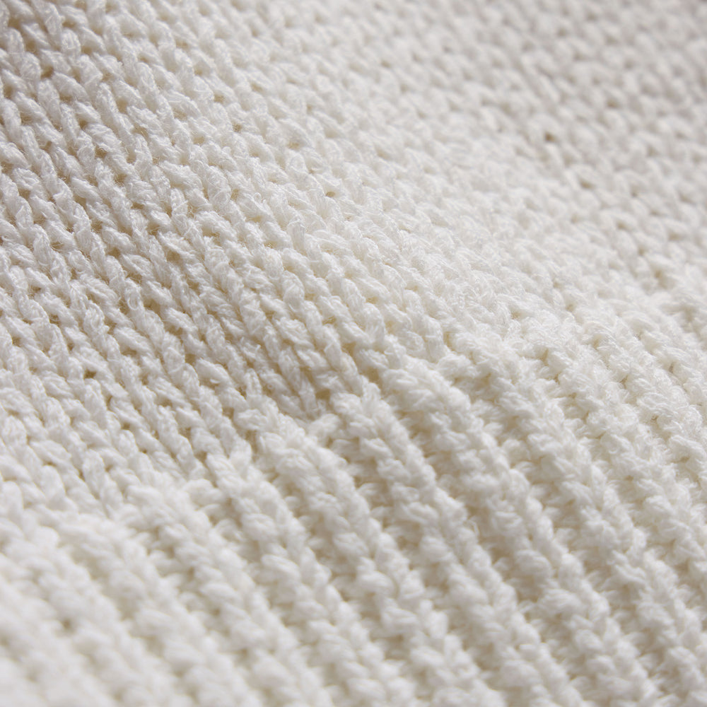 Cotton Linen V Neck Boxy Sweater In Off White | James Perse Los Angeles
