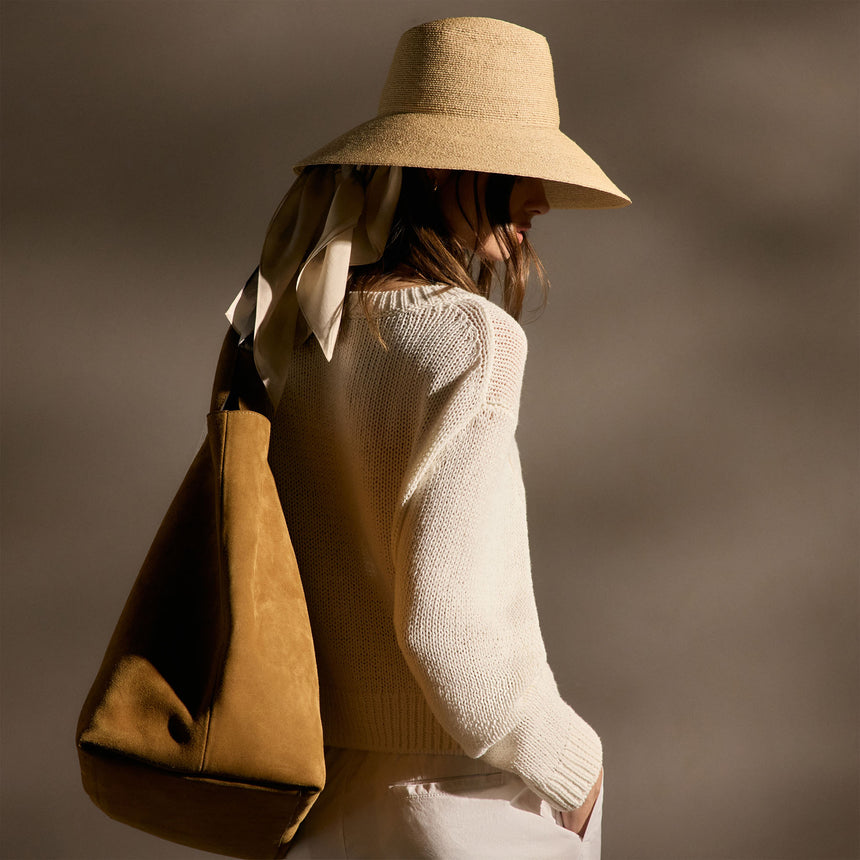 Cotton Linen V Neck Boxy Sweater - Off White