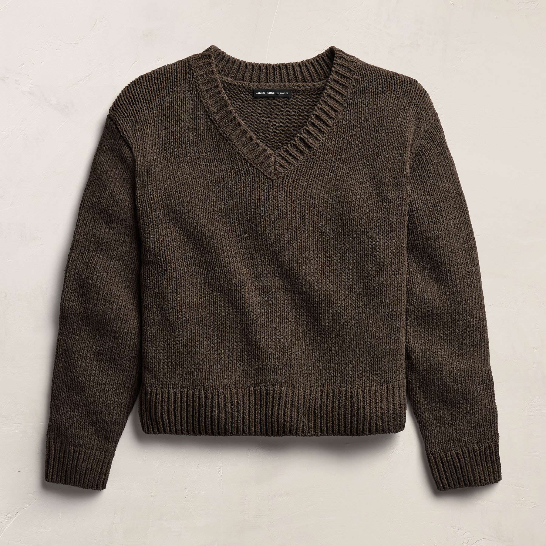 Cotton Linen V Neck Boxy Sweater In Storm | James Perse Los Angeles
