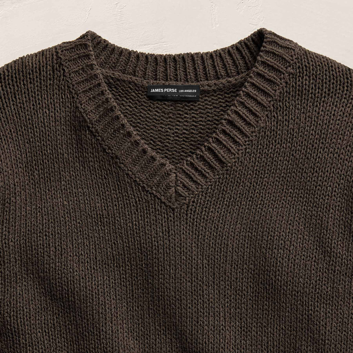 Cotton Linen V Neck Boxy Sweater In Storm | James Perse Los Angeles