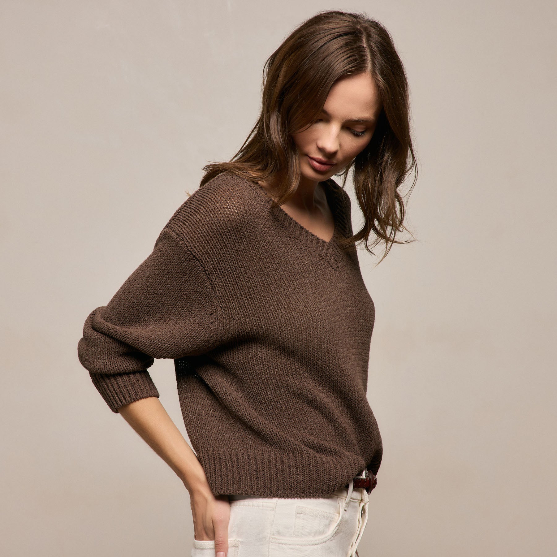 Vintage French Terry Relaxed Sweatshirt - Coffee Pigment | James
