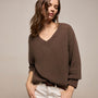 Cotton Linen V Neck Boxy Sweater In Storm | James Perse Los Angeles