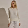 Textured Linen Cotton Sweater in Off White | James Perse Los Angeles