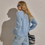 Textured Linen Cotton Sweater in Pale Azul | James Perse Los Angeles