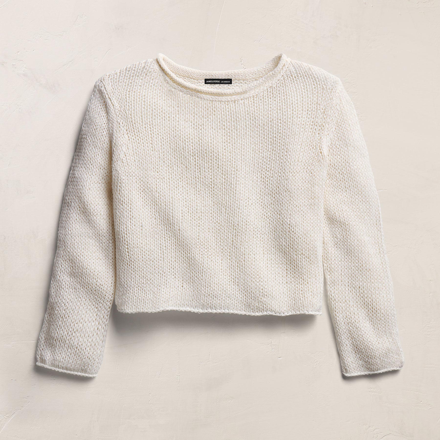 Cotton Linen Pullover Sweater In Off White | James Perse Los Angeles