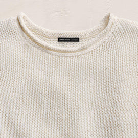 Cotton Linen Pullover Sweater In Off White | James Perse Los Angeles